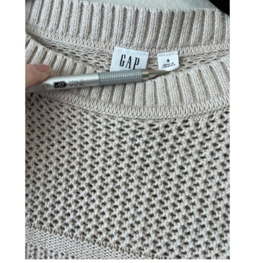 GAP - Boxy Short Sleeve Crewneck Sweater - Beige Oatmeal - Size Small - NWOT - Picture 6 of 6